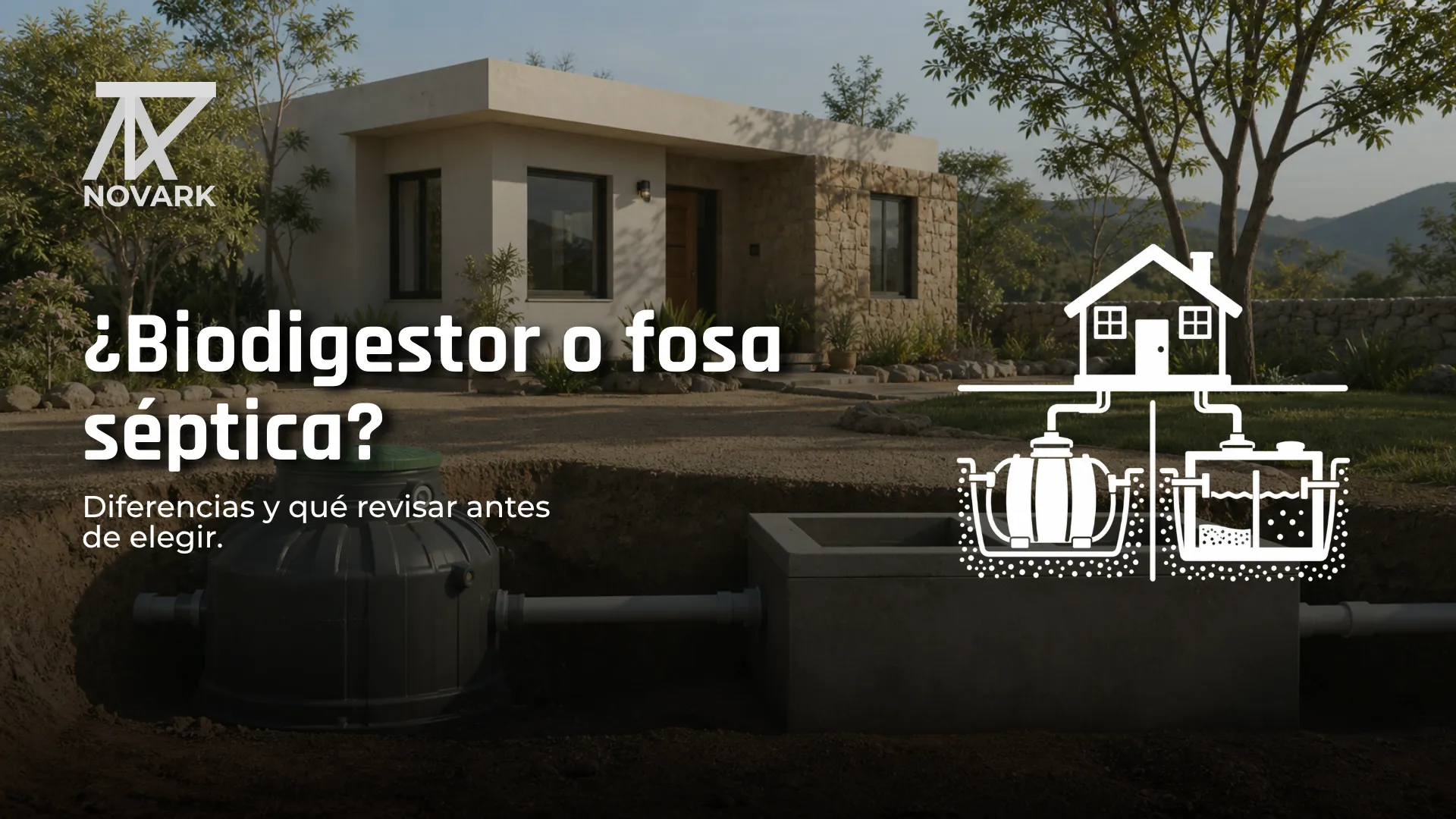 Biodigestor o fosa séptica para una vivienda sin drenaje